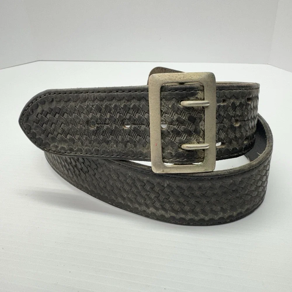 Bianchi B8 Basketweave Duty Belt Black Leather Size 34 Police Security Western
